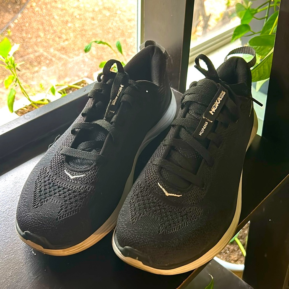 Hoka One One Hupana Sneakers Men Sz 10 Low Top Black Running Athleisure